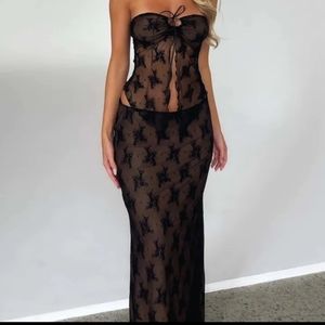 Black lace 2 piece set